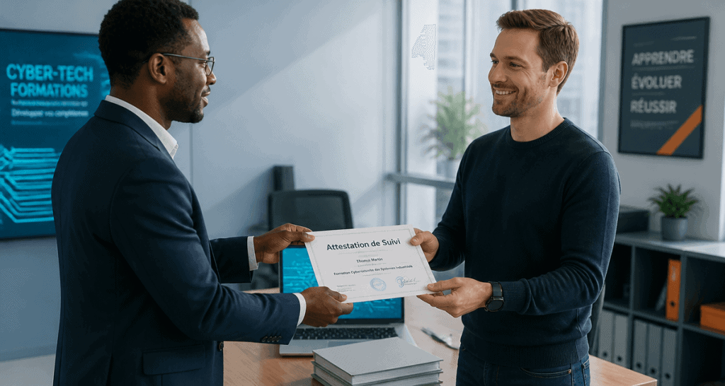 attestation suivi de formation remise à un stagiaire