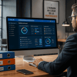 Bureau moderne avec box RH sur écran