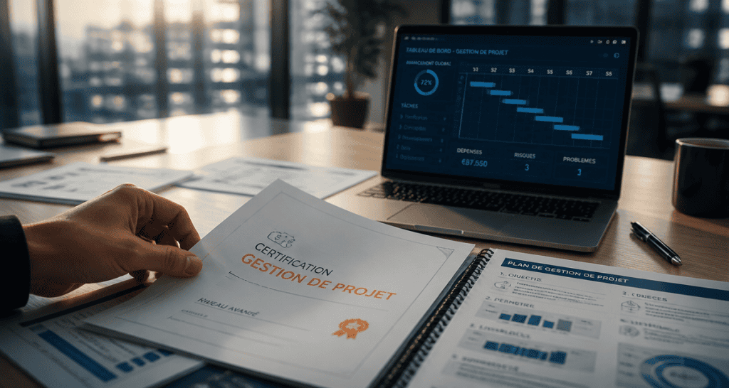 certification gestion de projet sur bureau moderne