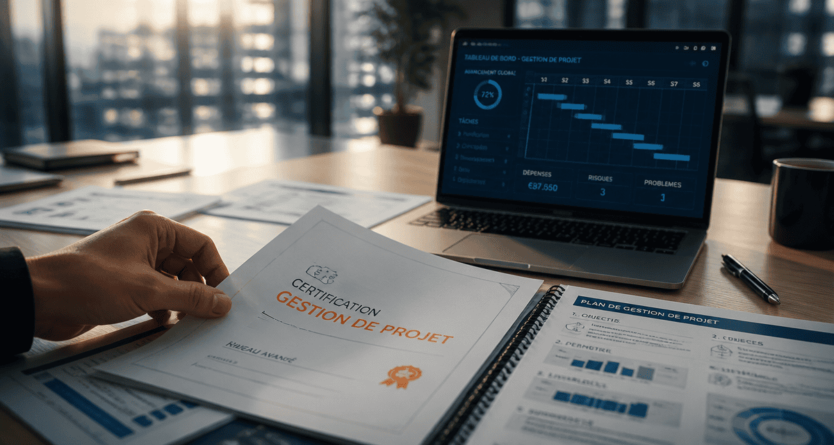 certification gestion de projet sur bureau moderne