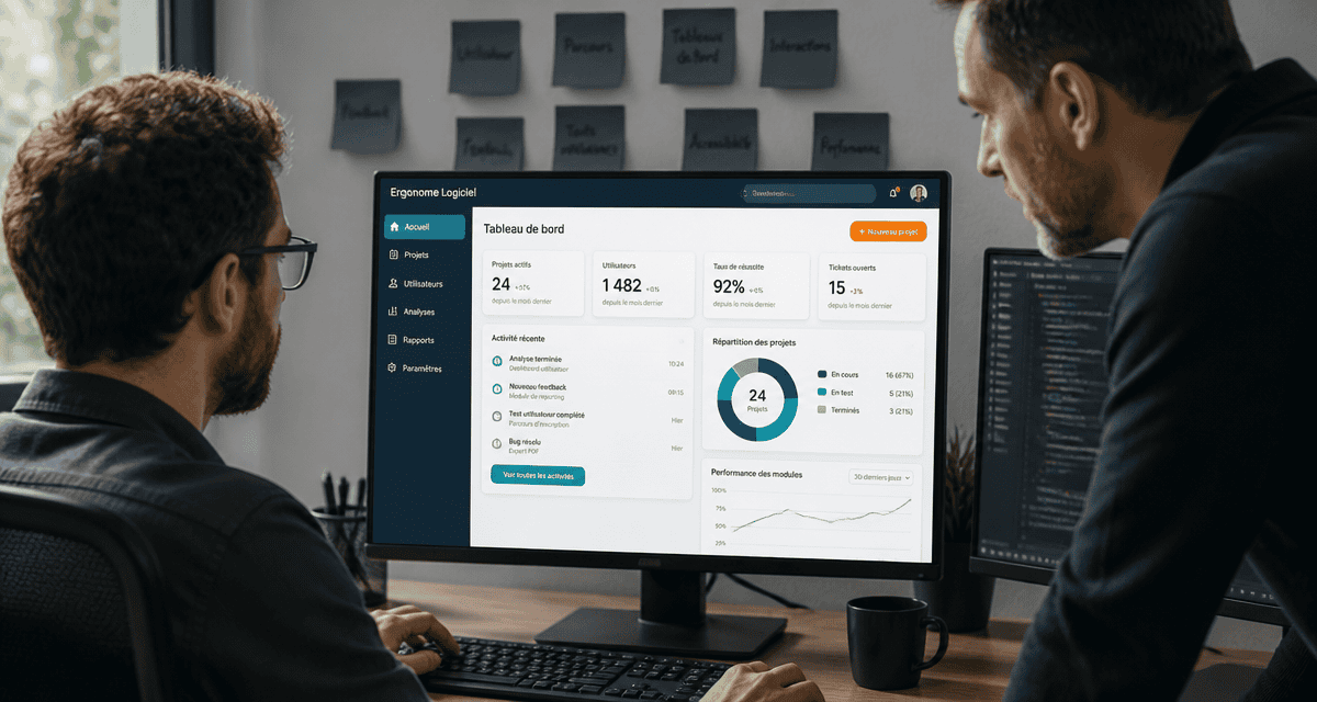 ergonome logiciel observant interface utilisateur