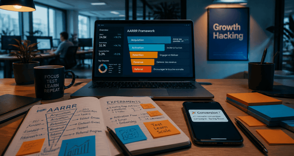 formation growth hacking open space dashboard AARRR