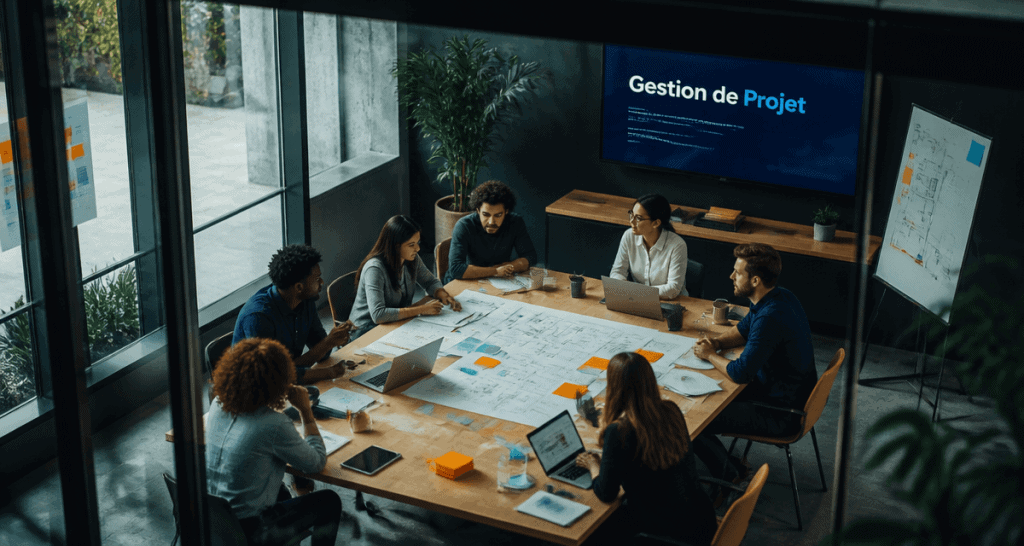 gestion de projet métier équipe autour table