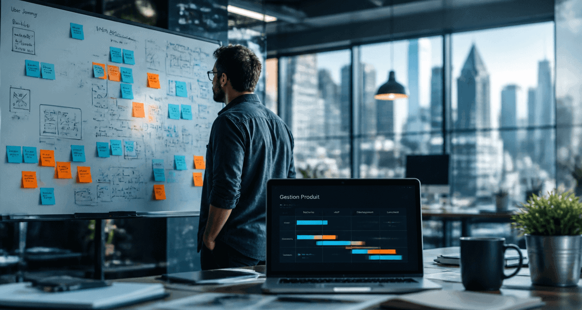 Chef de produit gestion produit tableau blanc open space