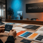 identité visuelle exemple avec moodboard et designer