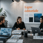 ligne editoriale def equipe autour table moodboards