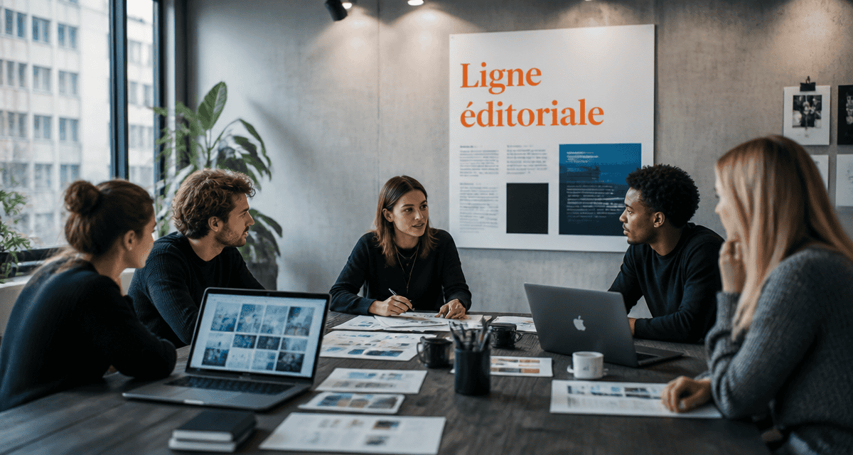 ligne editoriale def equipe autour table moodboards
