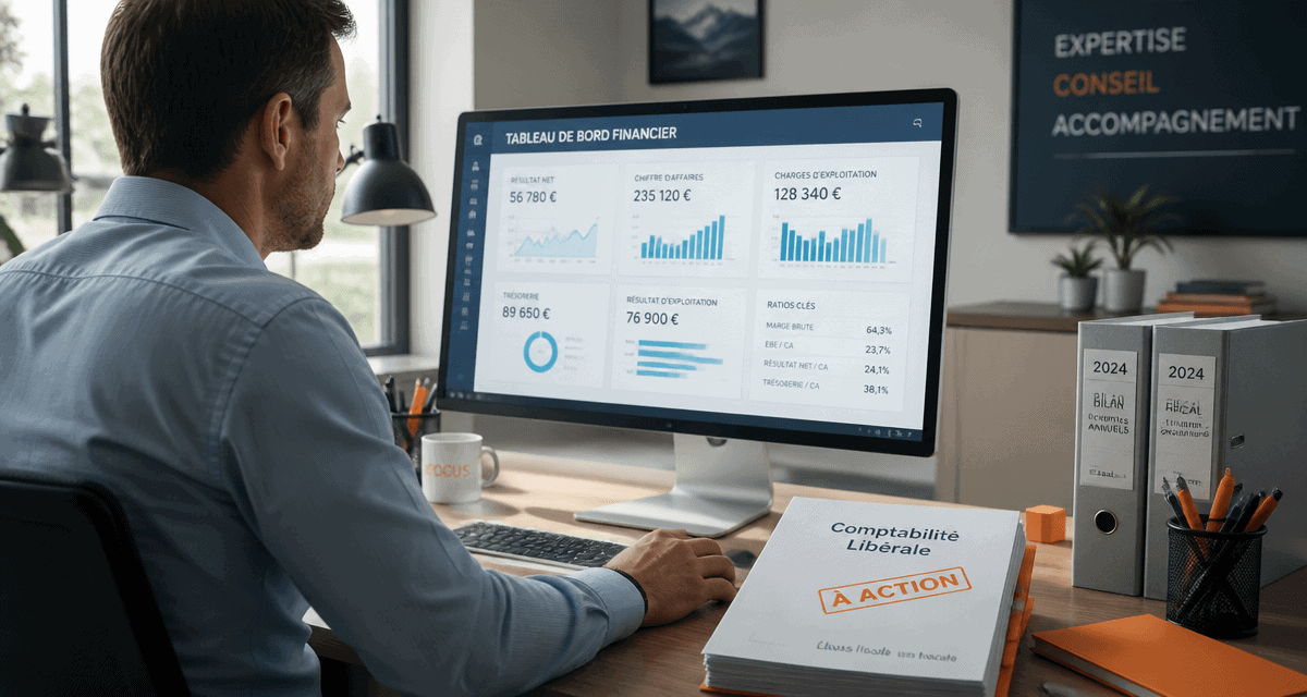 logiciel comptabilité libérale sur écran professionnel