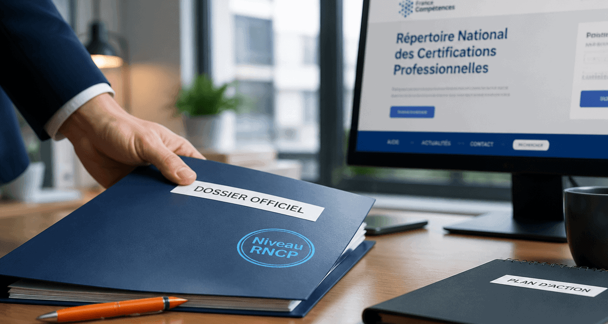 niveau rncp dossier sur bureau moderne