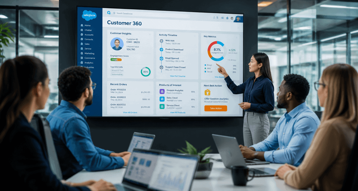 salesforce c est quoi équipe devant dashboard customer 360