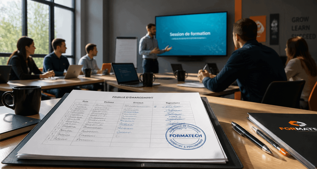 Session de formation en salle avec participants
