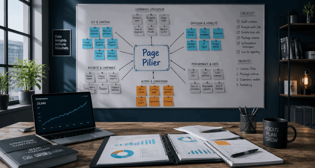 stratégie éditoriale pour le seo, schéma architecture de contenus