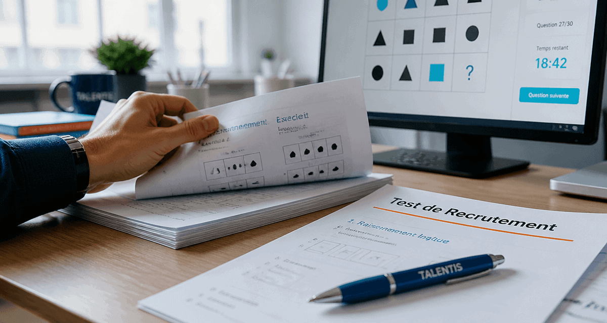 test de recrutement gratuit avec reponse sur bureau