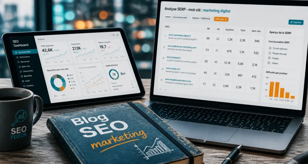 Blog SEO marketing : veille SEO et marketing sur un tableau de bord