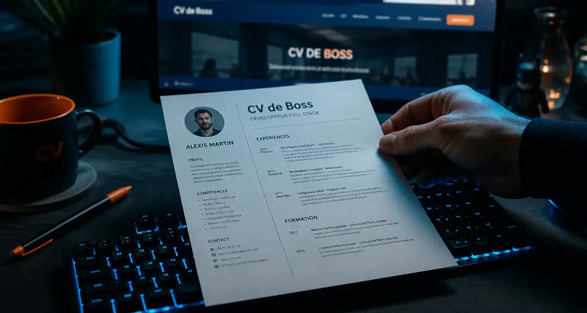 cv de boss cv sur bureau moderne