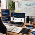 e commerce comment se lancer entrepreneur devant boutique en ligne