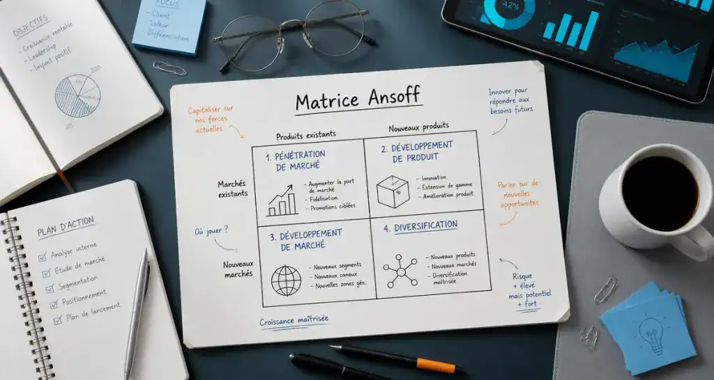 matrice ansoff exemple sur bureau expert