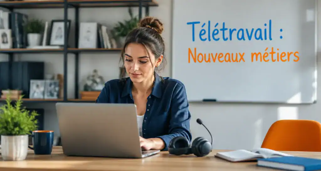 métier en télétravail femme ordinateur