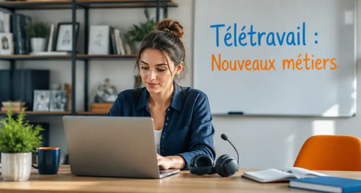 métier en télétravail femme ordinateur