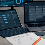 Outils no code : bureau avec interfaces drag & drop et workflow