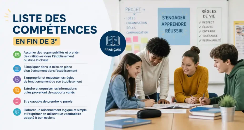 Liste des compétences en fin de 3ème