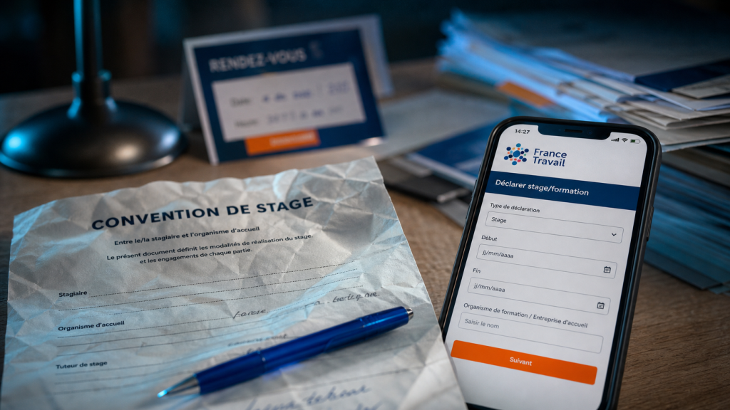 Chômage et stage : déclarer le stage à France Travail