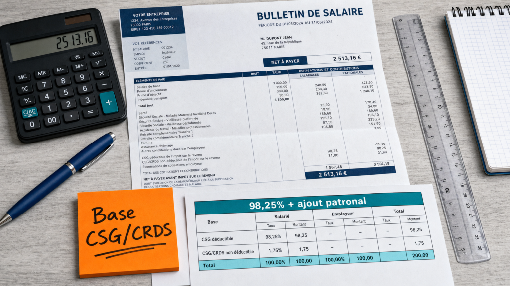 Comment calculer la base CSG sur un bulletin de salaire : montants à retenir, abattre et ajouter