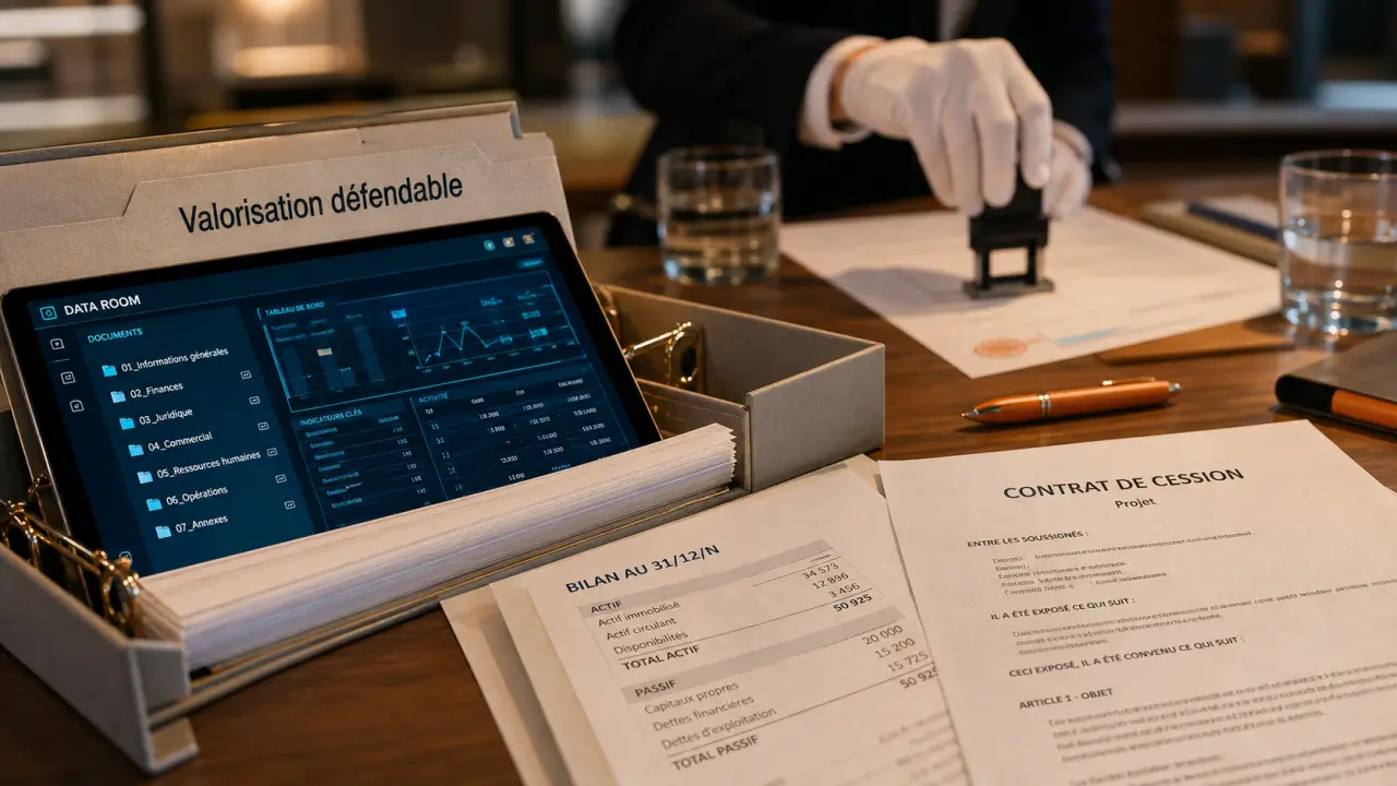 Comment vendre son entreprise : valorisation défendable, data room et documents de cession