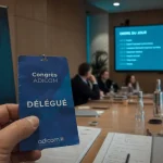 communication evenementielle : badge et agenda en conférence