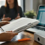 Expert ressources humaines paie et audit social, dossier RH en bureau PME