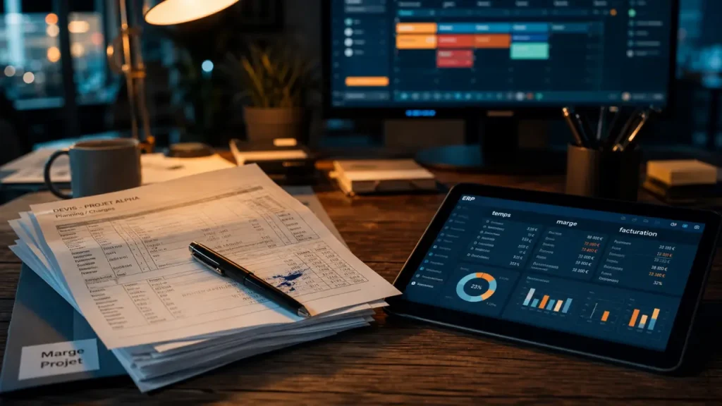 Les 10 meilleurs ERP pour agences de communication en France : dashboard marge et CRM avant migration