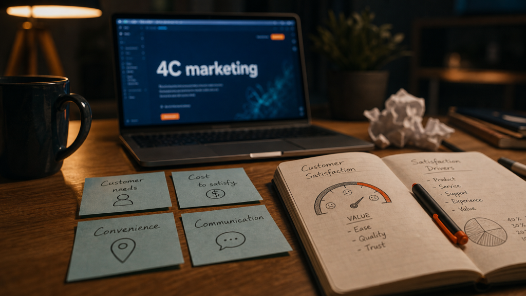 Les 4C marketing : besoins, coût, accès, communication utile