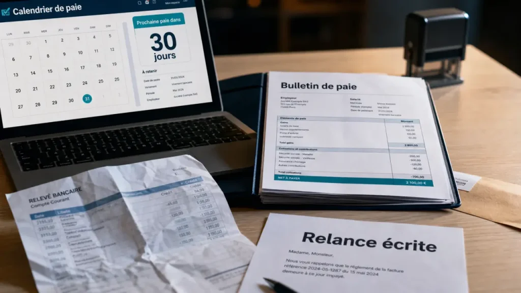 Paiement salaire date limite : relance écrite en cas de retard
