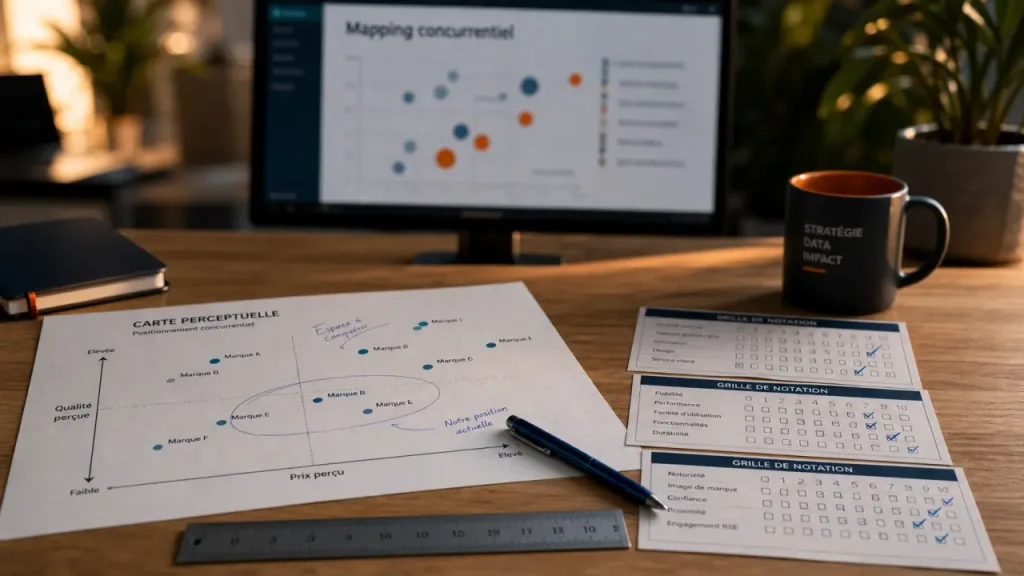 Positionnement concurrentiel : mesurer sa place avec le mapping, le benchmarking et le scoring
