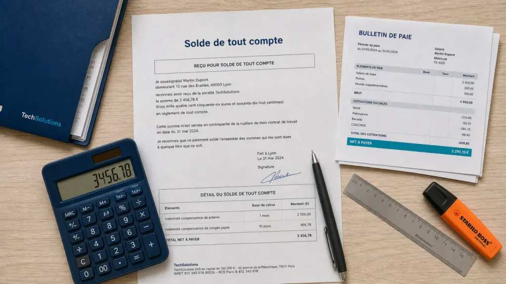 Solde de tout compte après une démission : salaire, congés payés et préavis à vérifier