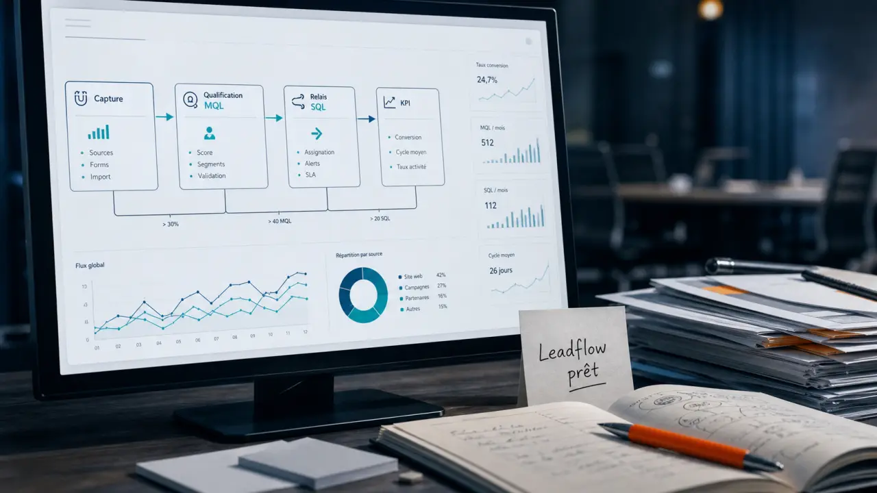 Comment configurer automate marketing leadflow : capture MQL relais SQL KPI