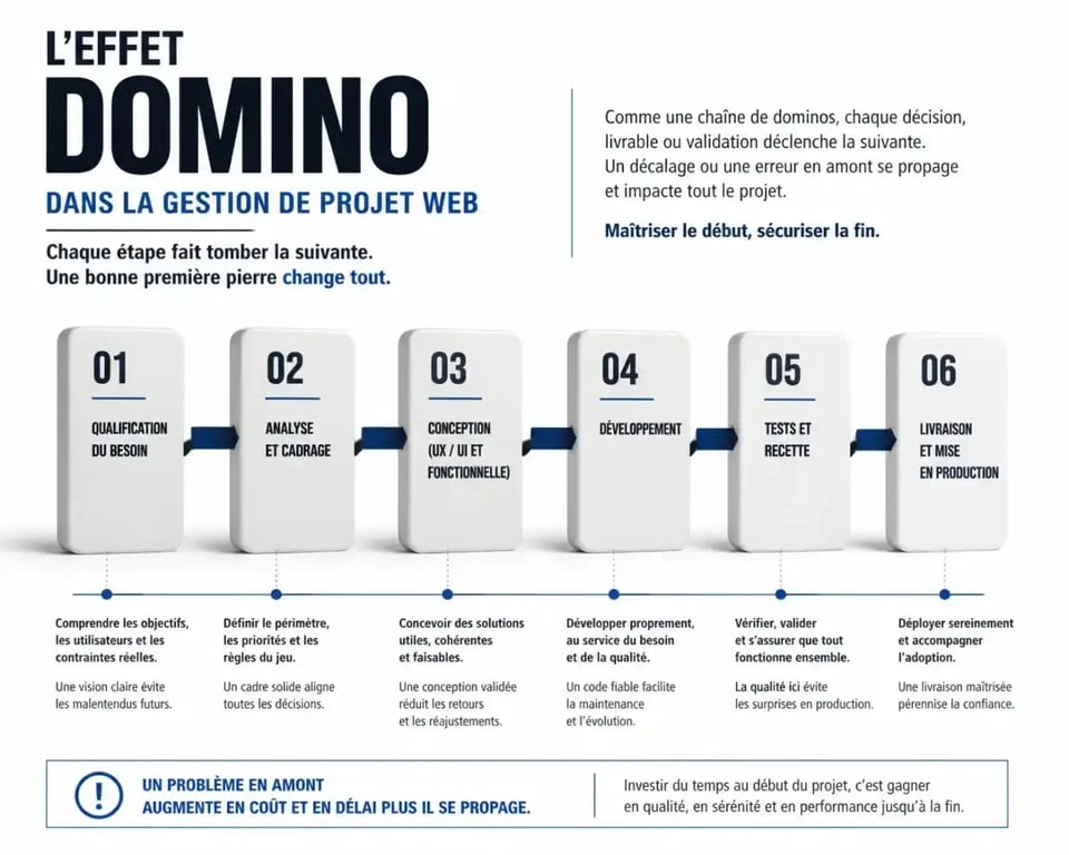 Schéma conceptuel du processus de production d'une agence web offshore
