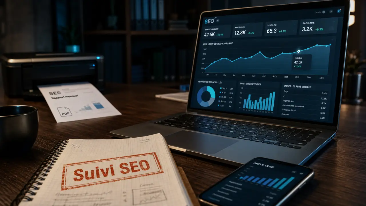 outil positionnement seo : tableau mots-clés et suivi SEO