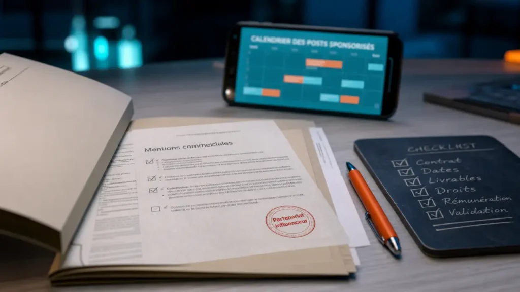 Partenariat influenceur : le contrat, les mentions obligatoires et les KPI à suivre