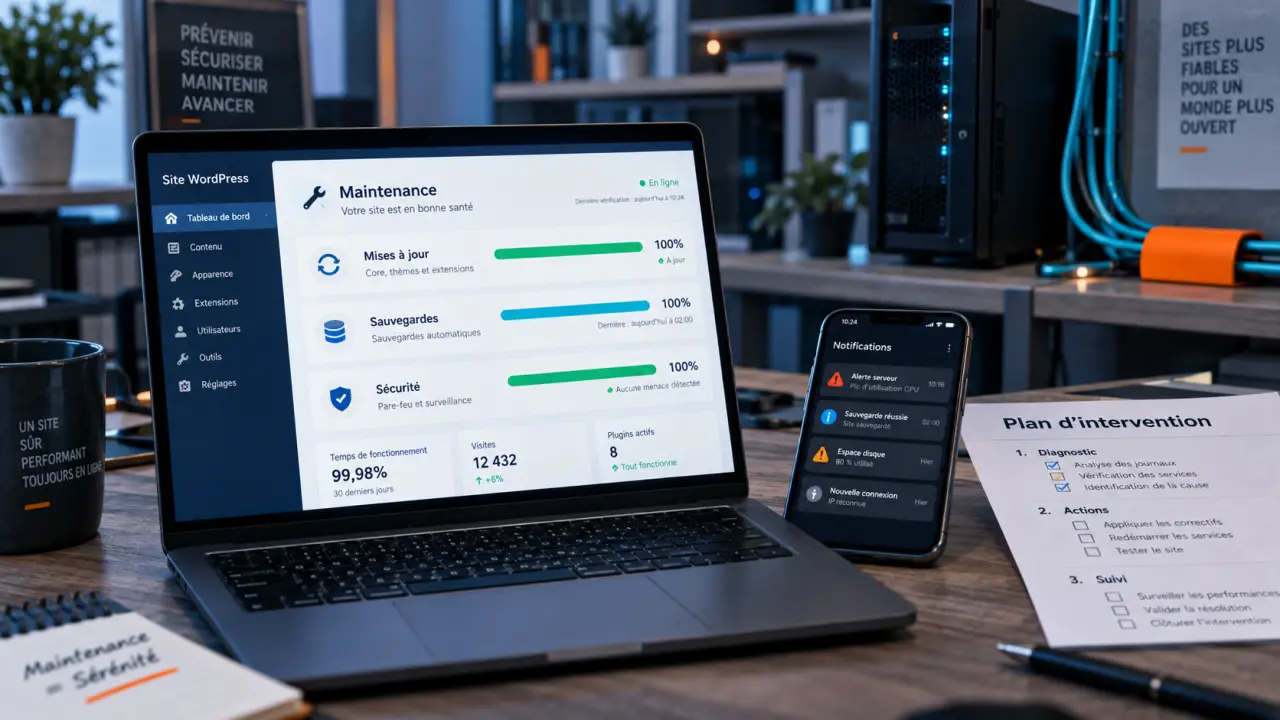 Agence maintenance site WordPress : mises à jour, sécurité et sauvegardes