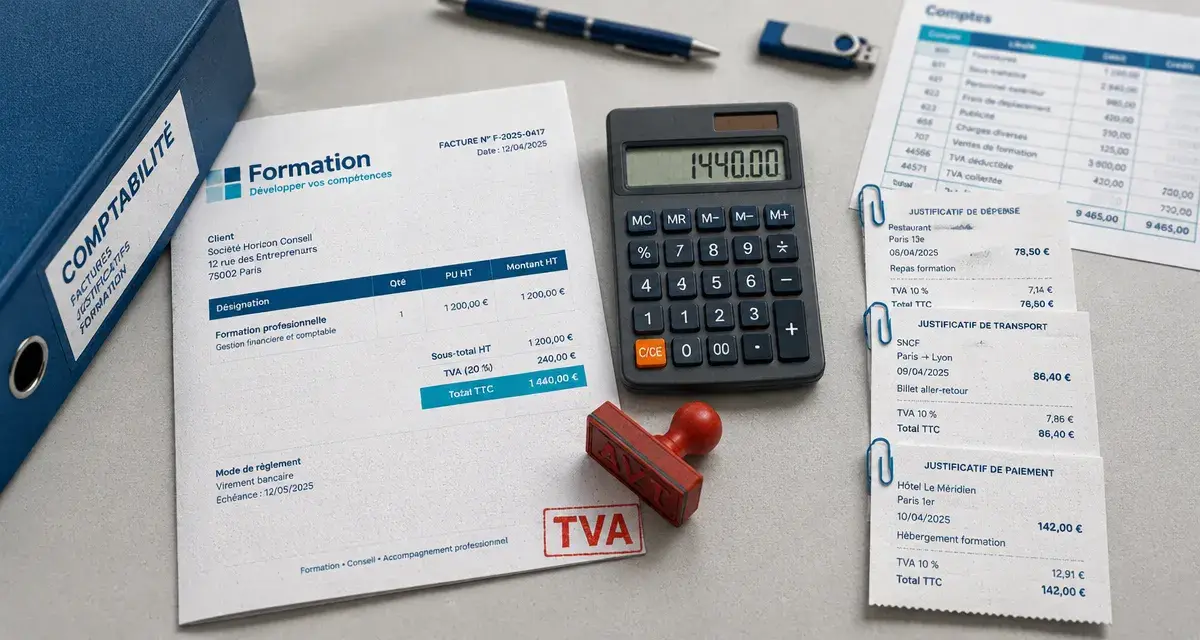 Comptabiliser frais de formation : facture, TVA et justificatifs comptables