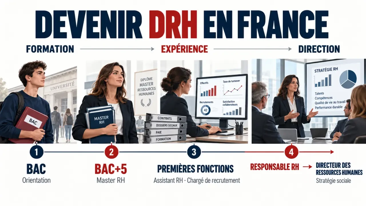 Parcours pour devenir DRH du bac aux fonctions de direction des ressources humaines